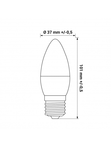 Żarówka LED AMM-E27-C37-8W-WW, 3000K