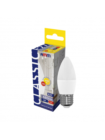 Żarówka LED AMM-E27-C37-8W-WW, 3000K