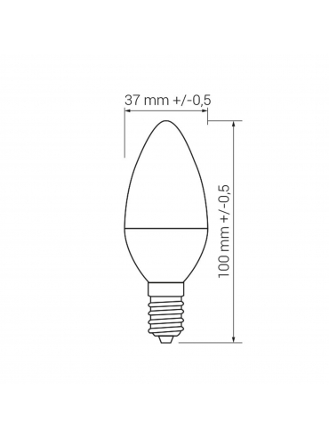 Żarówka ORO-E14-C37-TOTO-8W-CW (ŚWIECZKA),  6500K