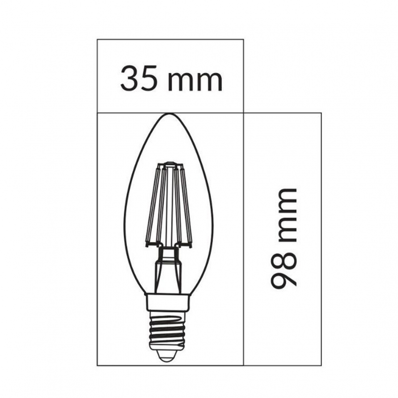 Żarówka LED ORO-E14-C35-FL-CLARO-6W-DW, 4000K