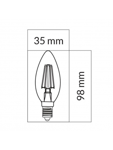 Żarówka LED ORO-E14-C35-FL-CLARO-6W-WW, 3000K