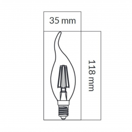 Żarówka LED ORO-E14-C35-FL-CLARO-FLAMI-6W-WW, 2700K