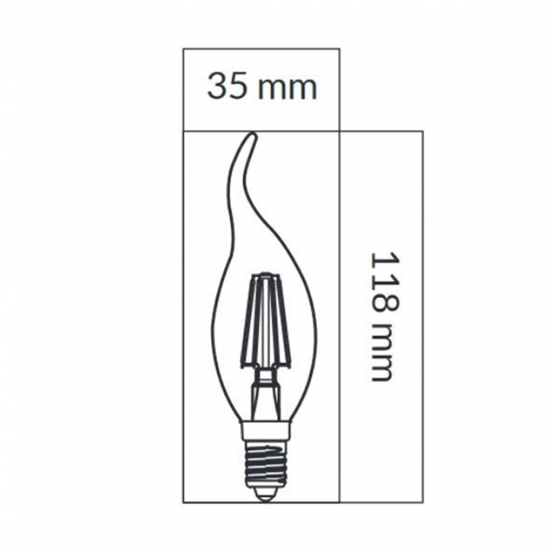Żarówka LED ORO-E14-C35-FL-CLARO-FLAMI-6W-WW, 2700K