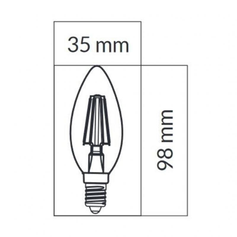 Żarówka LED ORO-E14-C35-FL-ROTO-6W-WW, 2700K
