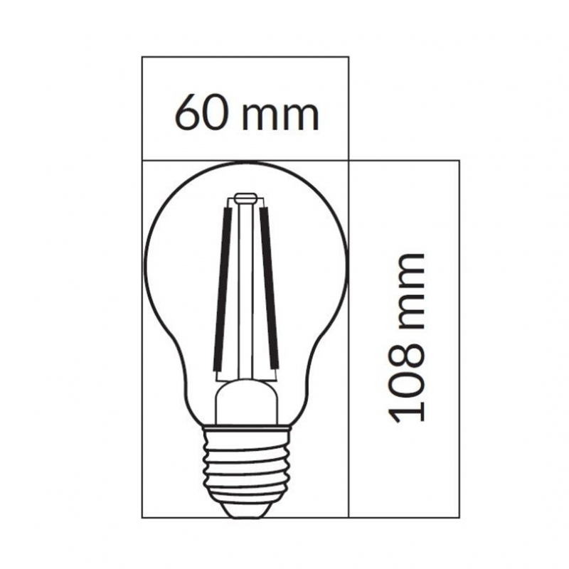 Żarówka LED ORO-E27-A60-FL-CLARO-10,5W-WW, 2700K