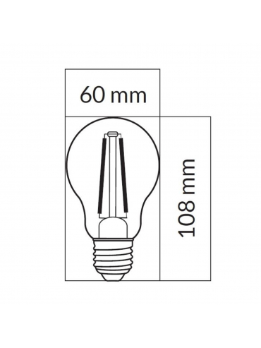 Żarówka LED ORO-E27-A60-FL-CLARO-10,5W-WW, 2700K