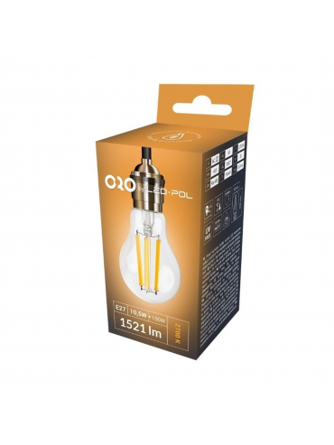 Żarówka LED ORO-E27-A60-FL-CLARO-10,5W-WW, 2700K