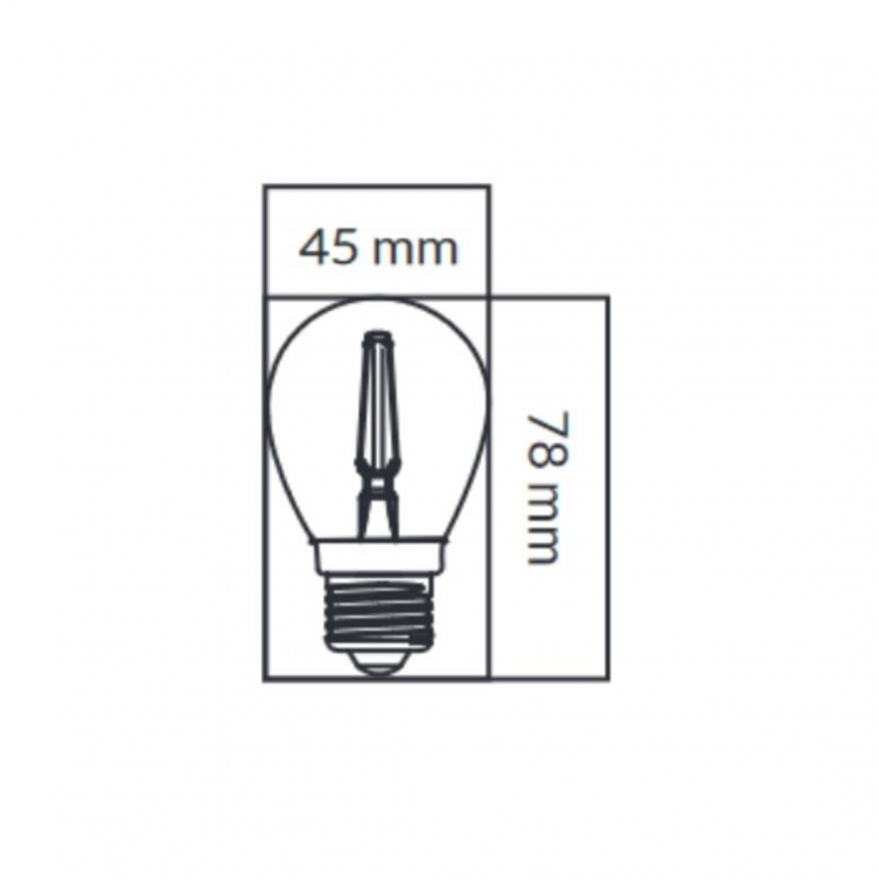 Żarówka LED ORO-E27-G45-FL-CLARO-1,3W-WW, 2700K