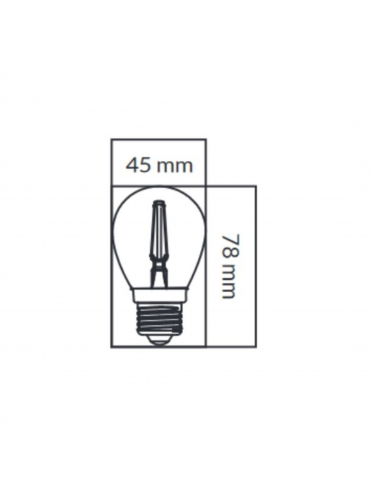 Żarówka LED ORO-E27-G45-FL-CLARO-1,3W-WW, 2700K