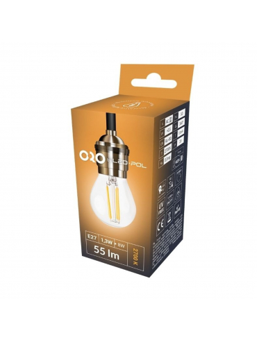 Żarówka LED ORO-E27-G45-FL-CLARO-1,3W-WW, 2700K