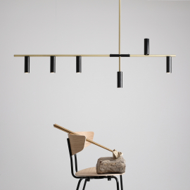 Lampa wisząca TREVO 6 BLACK BRASS 1083K40