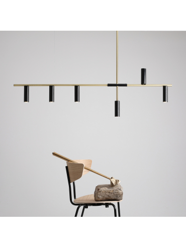 Lampa wisząca TREVO 6 BLACK BRASS 1083K40