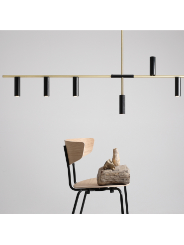 Lampa wisząca TREVO 6 BLACK BRASS 1083K40