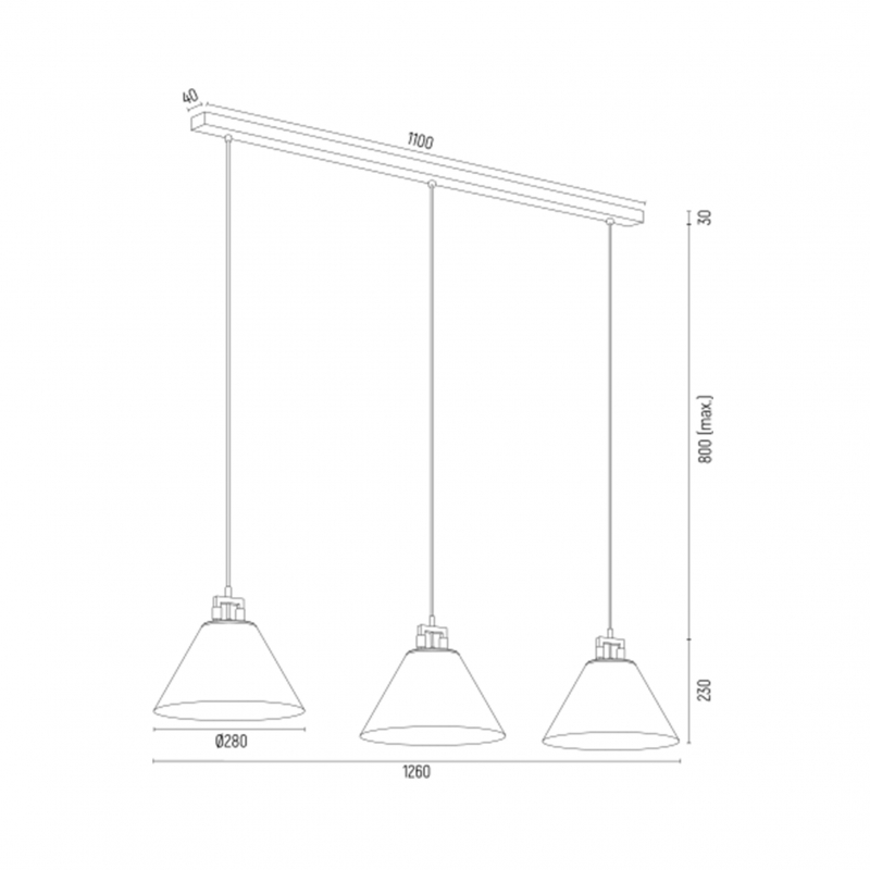 Lampa wisząca ORTE 6174
