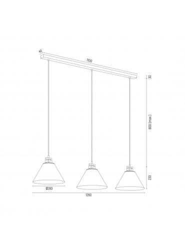 Lampa wisząca ORTE 6174