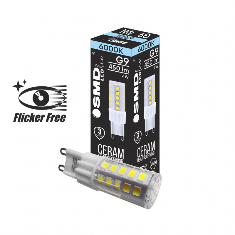 Żarówka LED G9 ZAR4380SLL 4W, 6000K Flicker Free
