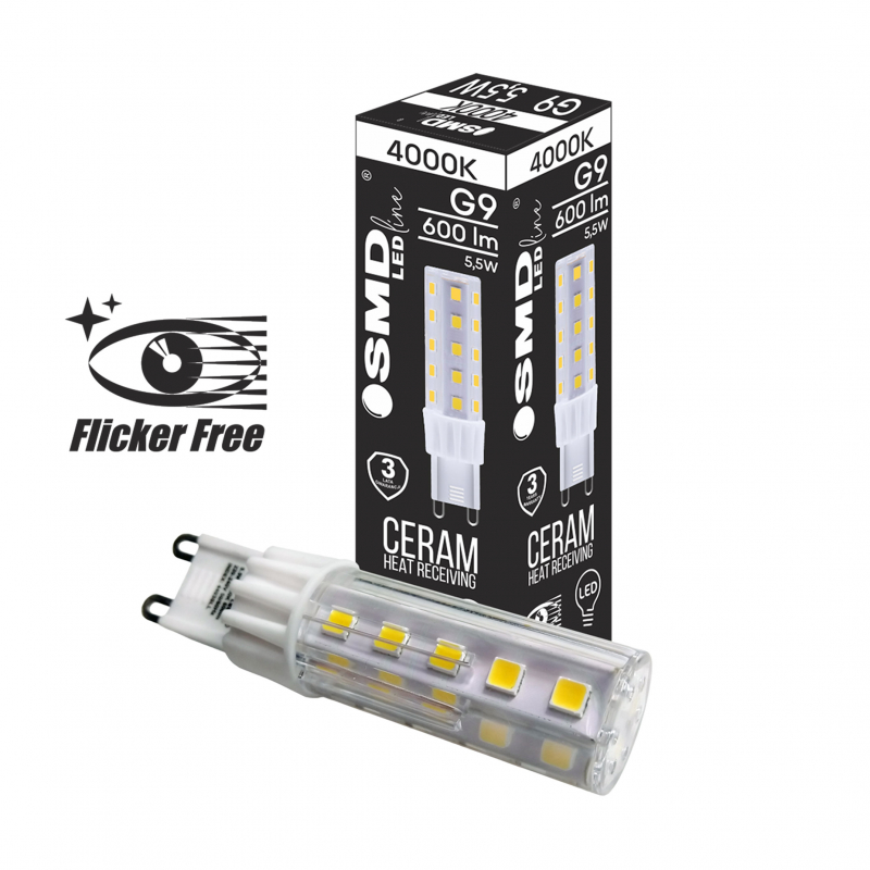 Żarówka LED G9 ZAR4403SLL 5,5W, 4000K Flicker Free