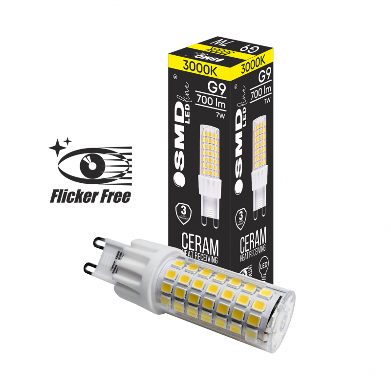 Żarówka LED G9 ZAR4427SLL 7 W, 3000K Flicker Free
