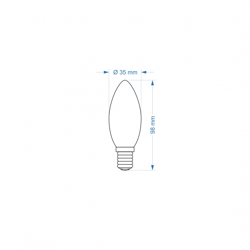 Żarówka LED E14 ZAR4595SLL, 6W, 3000K Flicker Free
