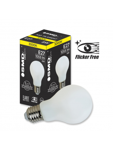 Żarówka LED E27 ZAR4564SLL 8W 3000K, Flicker Free