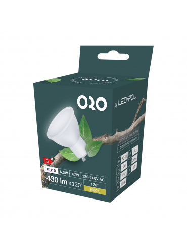 Żarówka ORO-GU10-TOTO-6,5W-WW, 3000K