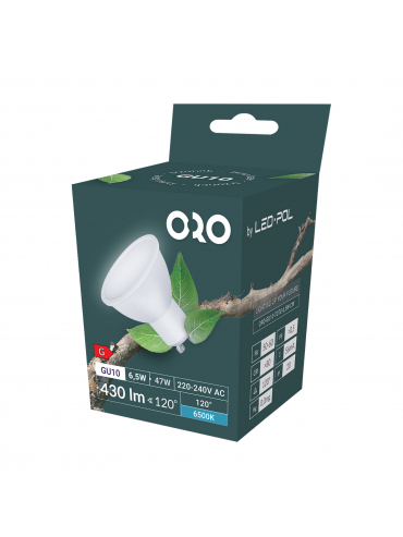 Żarówka ORO-GU10-TOTO-6,5W-CW, 6500K