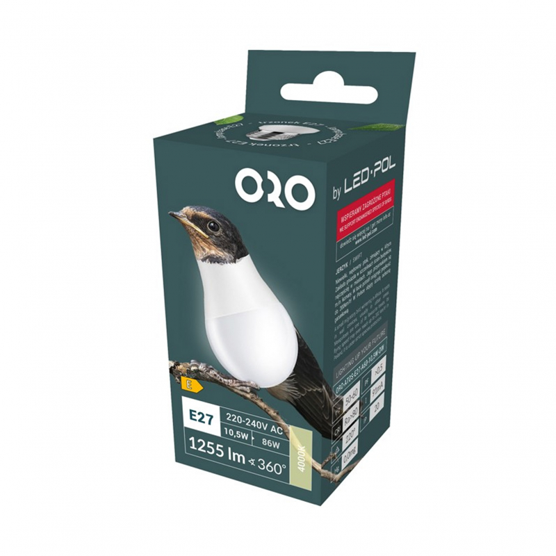 Żarówka LED ORO-ATOS-E27-A60-10,5W-DW 4000K