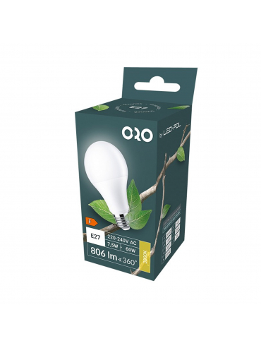 Żarówka LED ORO-ATOS-E27-A60-7,5W-WW,  3000K