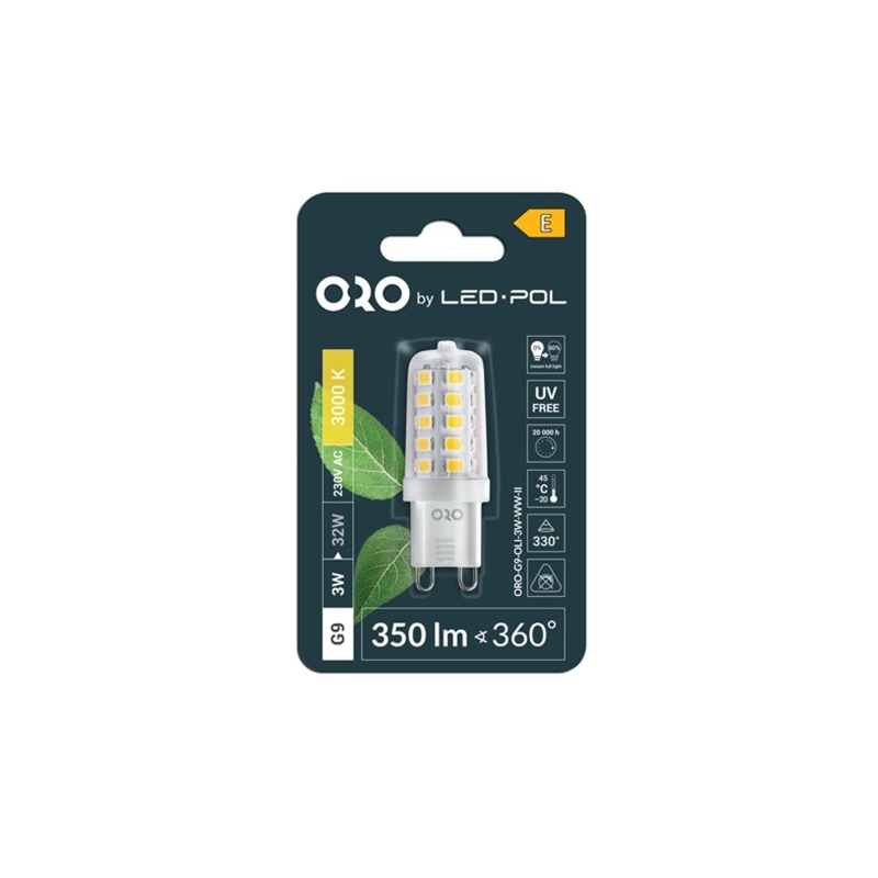 Żarówka LED ORO-G9-OLI-3W-II, 3000K