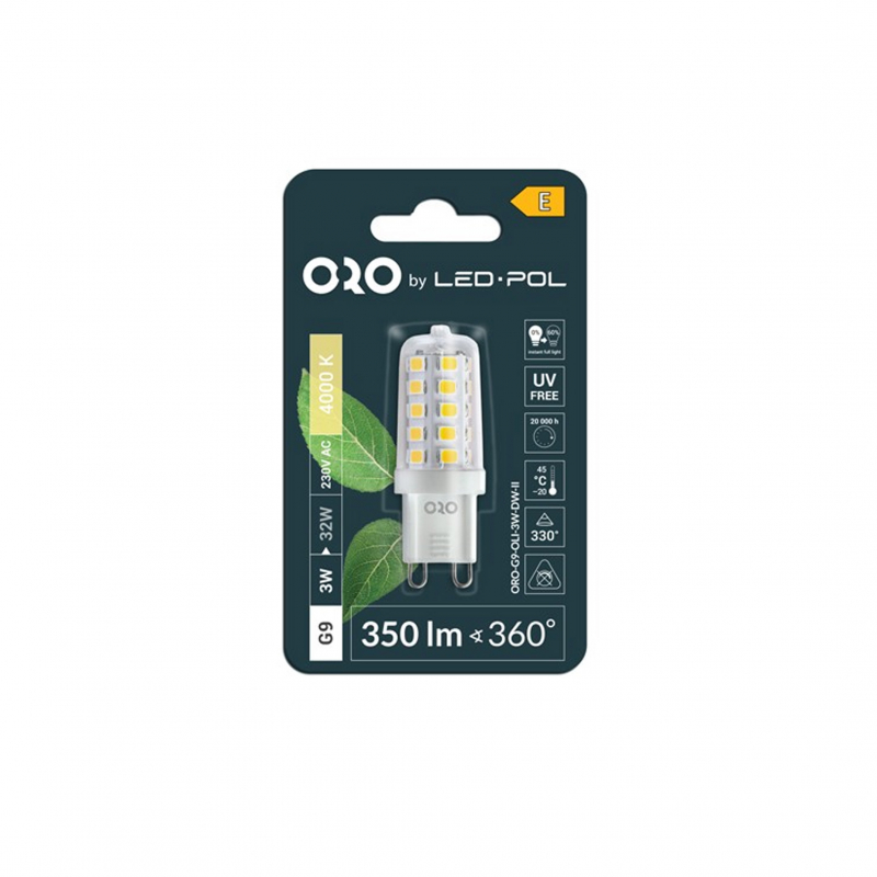 Żarówka LED ORO-G9-OLI-3W-DW-II, 4000K