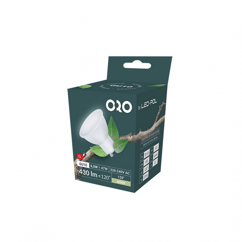 Żarówka ORO-GU10-TOTO-6,5W-DW, 4000K