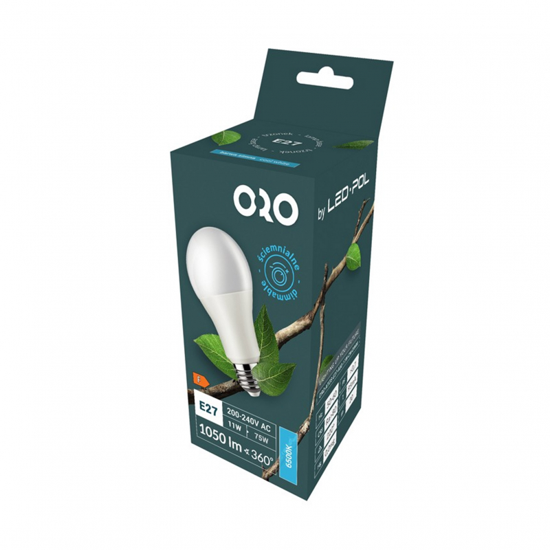 Żarówka LED ORO-ATOS-E27-A60-11W-CW-DIMM, 6500K