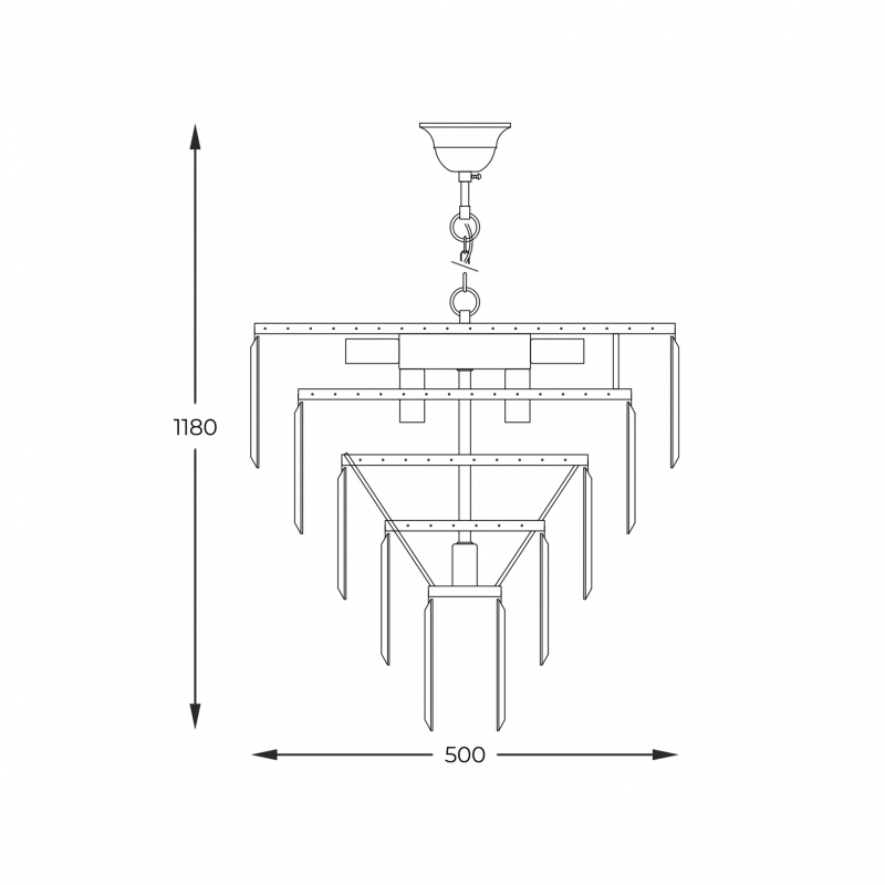 Lampa wisząca AMEDEO 17106/6+3+1-GD+CL