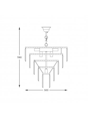 Lampa wisząca AMEDEO 17106/6+3+1-GD+CL
