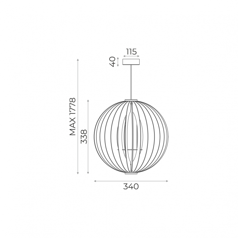 Lampa wisząca ORB 7510244