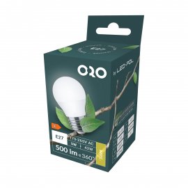 Żarówka ORO-E27-G45-TOTO-5W-WW, 3000K