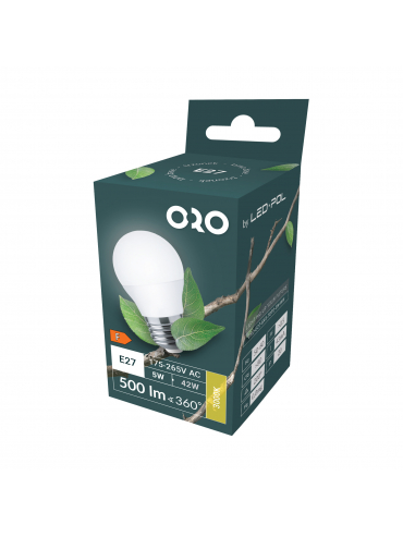 Żarówka ORO-E27-G45-TOTO-5W-WW, 3000K