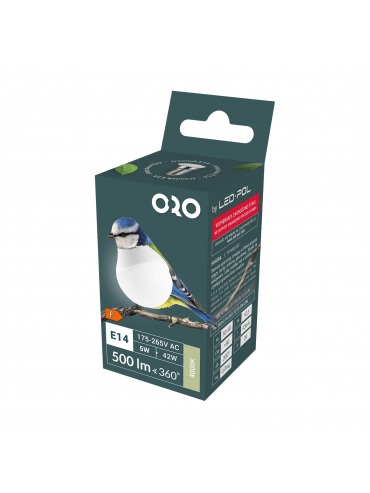 Żarówka ORO-E14-G45-TOTO-5W- DW, 4000K