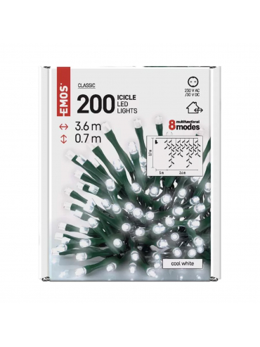 Łańcuch D4CC01, sople, zimna biel, IP44