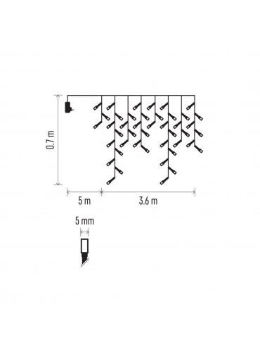 Łańcuch D4CC01, sople, zimna biel, IP44