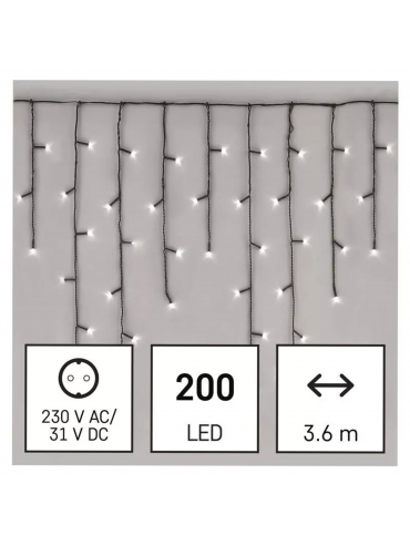 Łańcuch D4CC01, sople, zimna biel, IP44