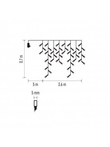 Łańcuch D4CW01, sople, ciepła biel, IP44