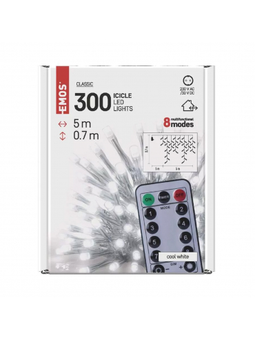 Łańcuch D4CC02, sople, zimna biel, IP44
