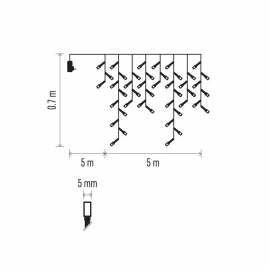 Łańcuch D4CC02, sople, zimna biel, IP44