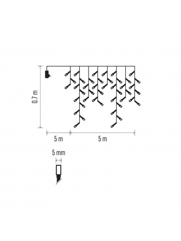 Łańcuch D4CC02, sople, zimna biel, IP44