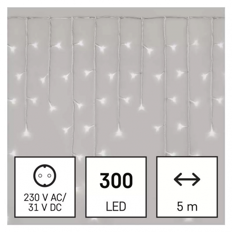 Łańcuch D4CC02, sople, zimna biel, IP44