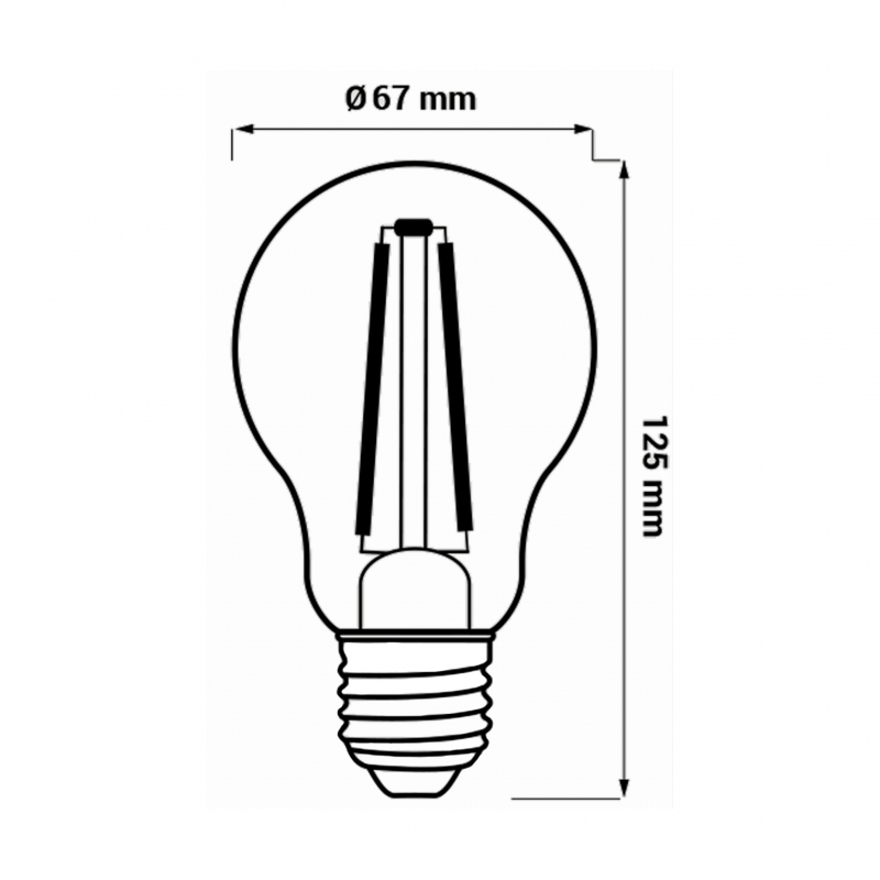 Żarówka ORO-E27-A67-FL-CLARO-16W-WW, 2700K