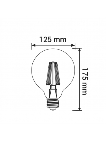 Żarówka ORO-E27-G125-FL-CLARO--8W-WW, 2700K