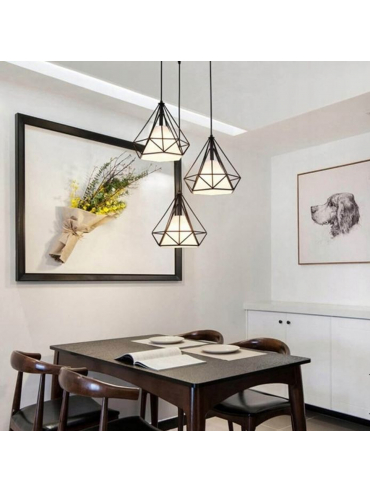 Lampa wisząca DIAMOND ABIGALI-CHNR3-E27