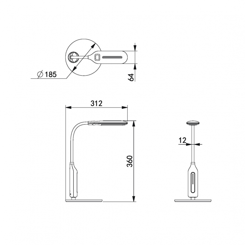 Lampa biurkowa MIDA K-BL1072 CZARNA